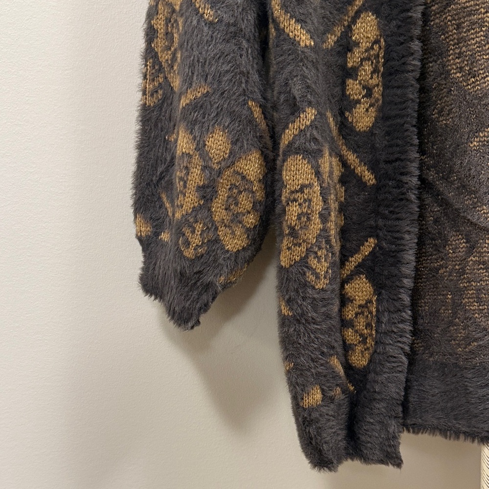 Black and Gold Women's Cardigan - Picture 2 of 5